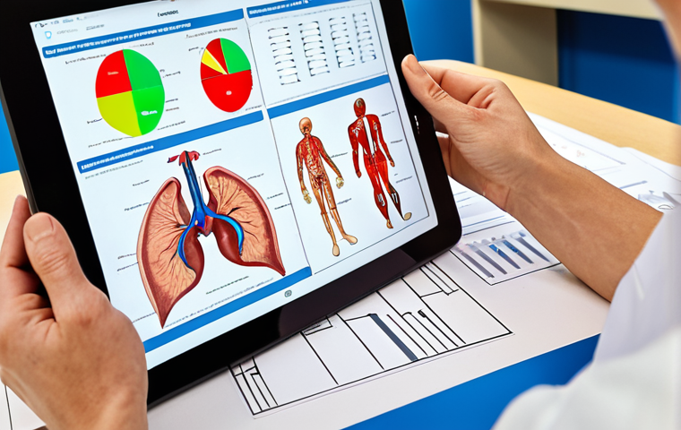 A dedicated occupational therapist in a modern, bright rehabilitation clinic, deeply engrossed in learning. One hand holds an open scientific journal, while the other gestures towards a digital tablet displaying complex anatomical diagrams or a modern therapy protocol (e.g., PNF). In the background, a patient is subtly visible performing an exercise with a therapist, symbolizing the immediate application of knowledge. The atmosphere is professional, innovative, and focused.