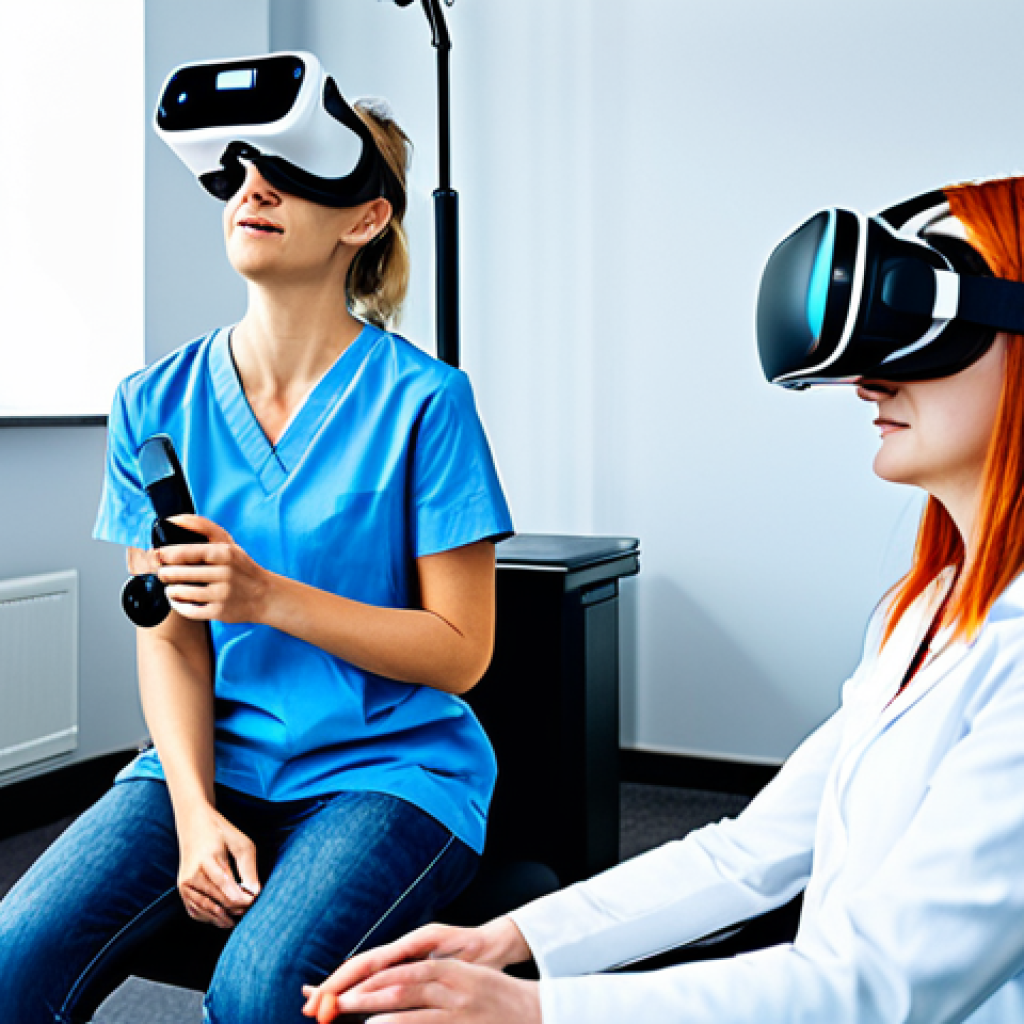 **

"A modern rehabilitation center filled with advanced equipment like VR headsets and robotic arms, patients are fully clothed and engaged in therapeutic exercises, guided by occupational therapists. Focus on individual adaptation and innovative methodologies like telerehabilitation. Bright, professional lighting, safe for work, appropriate content, fully clothed, professional, perfect anatomy, natural proportions, high quality, family-friendly environment."

**