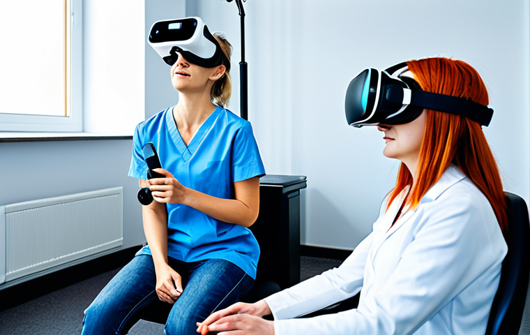 **

"A modern rehabilitation center filled with advanced equipment like VR headsets and robotic arms, patients are fully clothed and engaged in therapeutic exercises, guided by occupational therapists. Focus on individual adaptation and innovative methodologies like telerehabilitation. Bright, professional lighting, safe for work, appropriate content, fully clothed, professional, perfect anatomy, natural proportions, high quality, family-friendly environment."

**