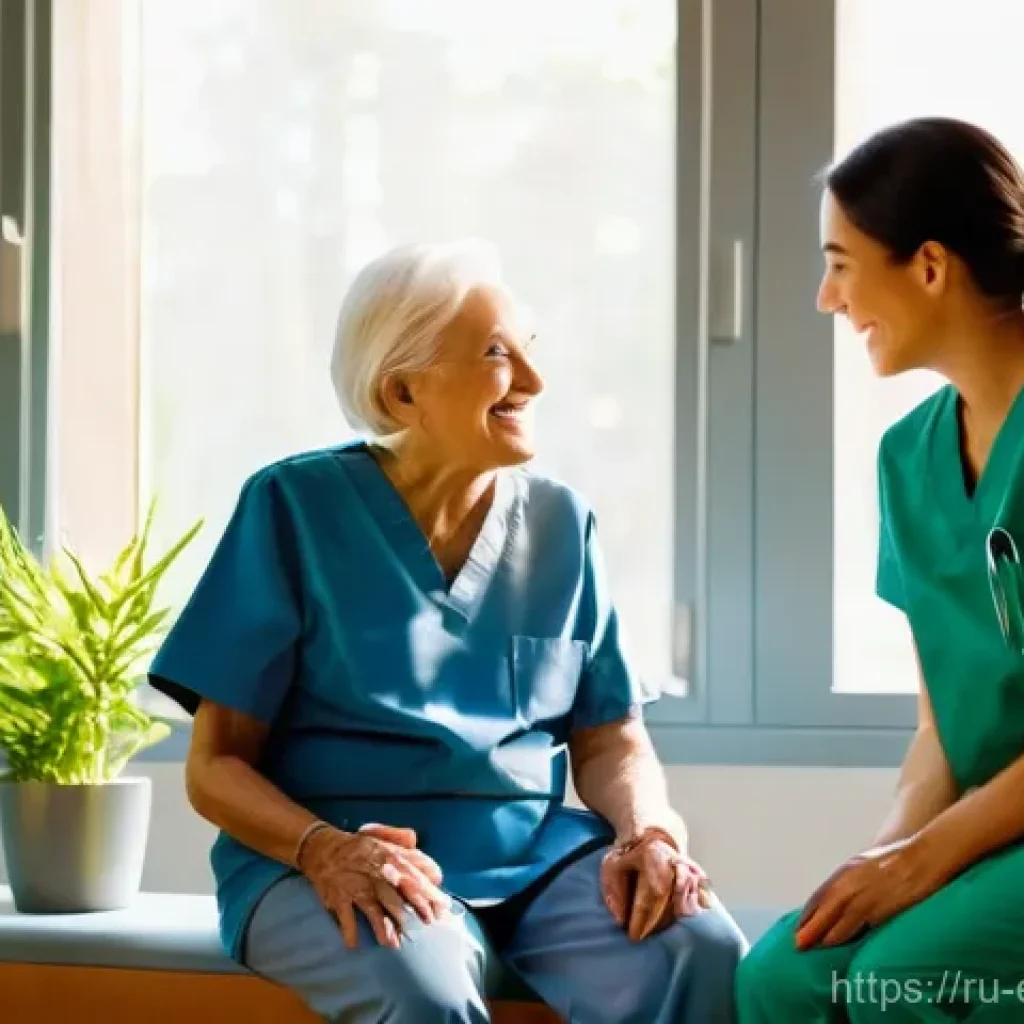 작업치료사의 환자 상담 기법 - **Prompt:** A compassionate female occupational therapist, dressed in professional but comfortable s...