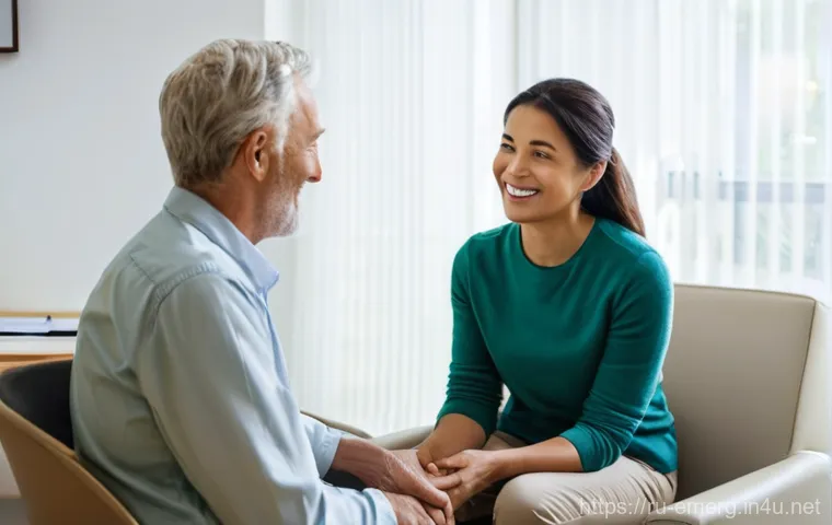 작업치료사의 환자 피드백 수집 방법 - **Prompt:** A warm, empathetic scene in a modern ergotherapy office. A female ergotherapist in her l...