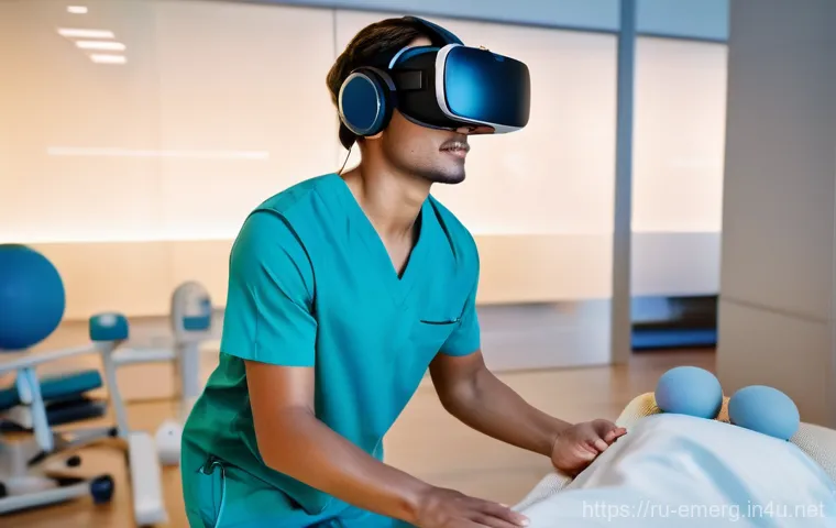 작업치료사의 환자 데이터 관리 - **"A close-up, professional shot focusing on the hands of a male occupational therapist using a lapt...