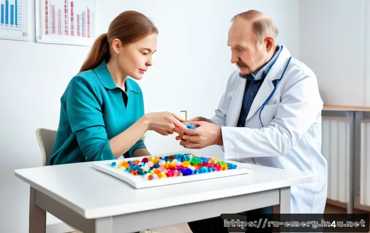작업치료사의 재활 훈련 프로그램 - A professional occupational therapist working individually with a middle-aged Russian patient in a b...