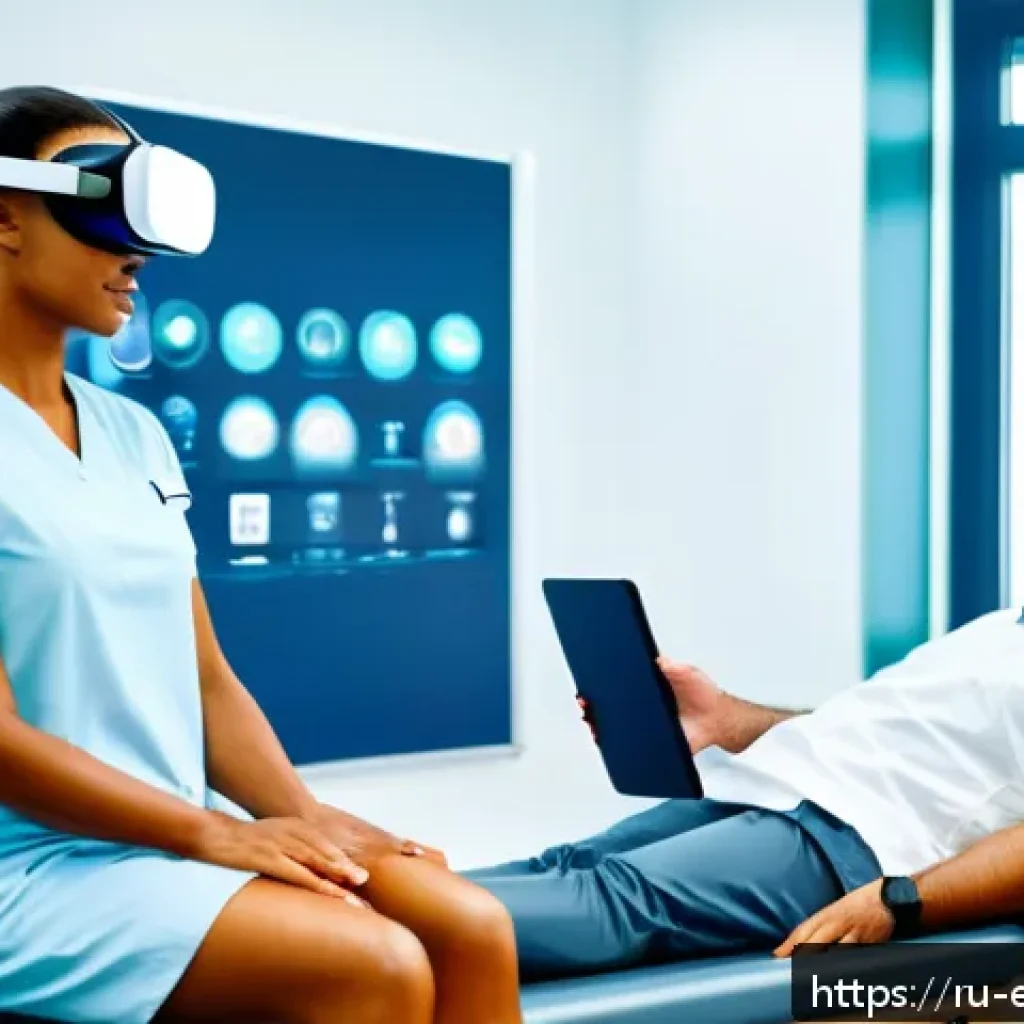작업치료사의 연구 기회 활용법 - A modern clinical rehabilitation setting showing a diverse group of adult patients engaged in physic...