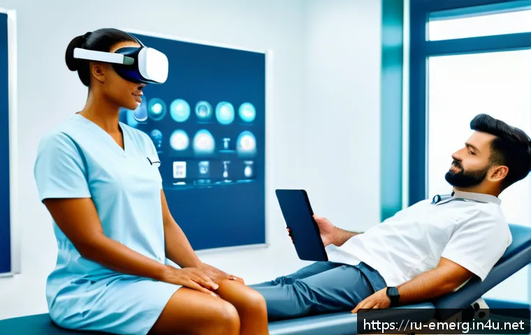 작업치료사의 연구 기회 활용법 - A modern clinical rehabilitation setting showing a diverse group of adult patients engaged in physic...